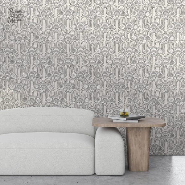 Papier peint aux teintes douces et design minimaliste