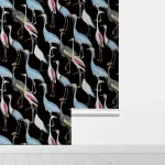 Papier peint design floral avec motifs d'oiseaux classiques