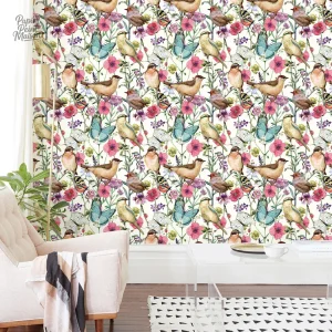 Motifs d'oiseaux sur fond anglais pour décoration intérieure