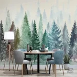 Papier peint forêt avec motifs d'animaux pour enfants