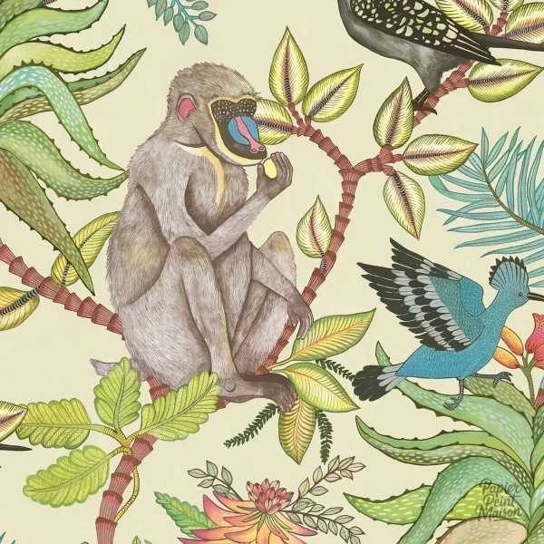 Papier peint tropical représentant la faune de la jungle
