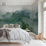 Papier Peint Arbre Vert en design forêt