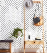 Papier peint avec motifs géométriques uniques et stylisés