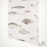 Papier peint avec design de poissons pour intérieur moderne