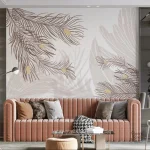 Papier peint feuillage élégant pour un intérieur naturel