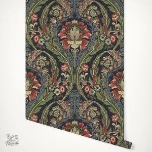 Papier peint baroque, motifs riches et détaillés