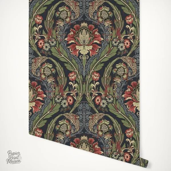 Papier peint baroque, motifs riches et détaillés