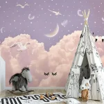 Papier peint chambre fille, motifs ludiques et apaisants
