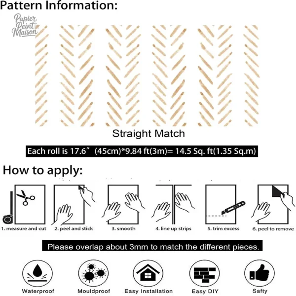 Papier Peint Beige inspiré du style bohème pour chambres
