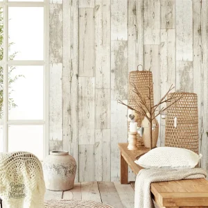 Papier peint bois clair au design naturel et élégant