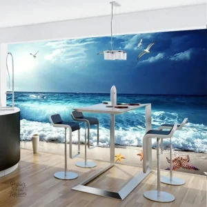 Papier peint décoratif sur le thème de la mer
