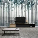 Papier peint décoratif avec motifs de cerfs en forêt