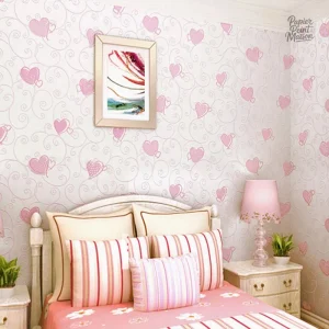 Papier peint chambre fille, thème princesse romantique