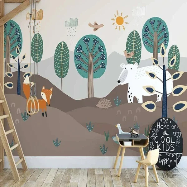 Papier peint forêt pour chambre garçon