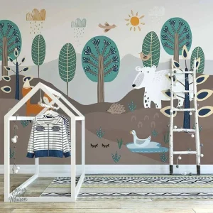 Décoration murale garçon sur thème forestier