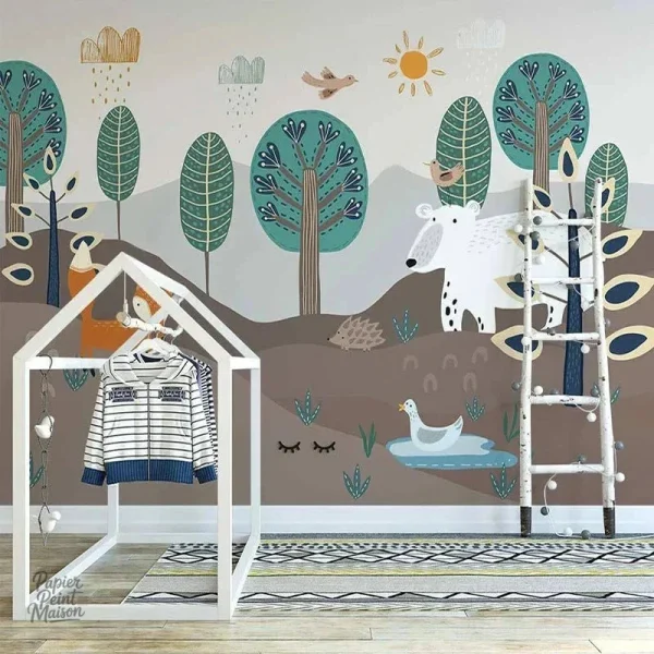 Décoration murale garçon sur thème forestier