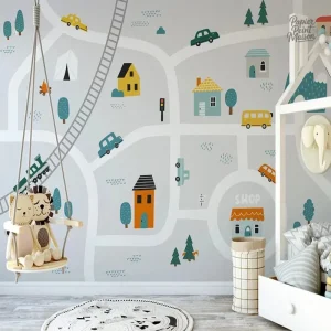 Papier peint voiture pour chambre garçon