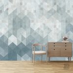 Papier peint graphique pour chambre, design géométrique moderne