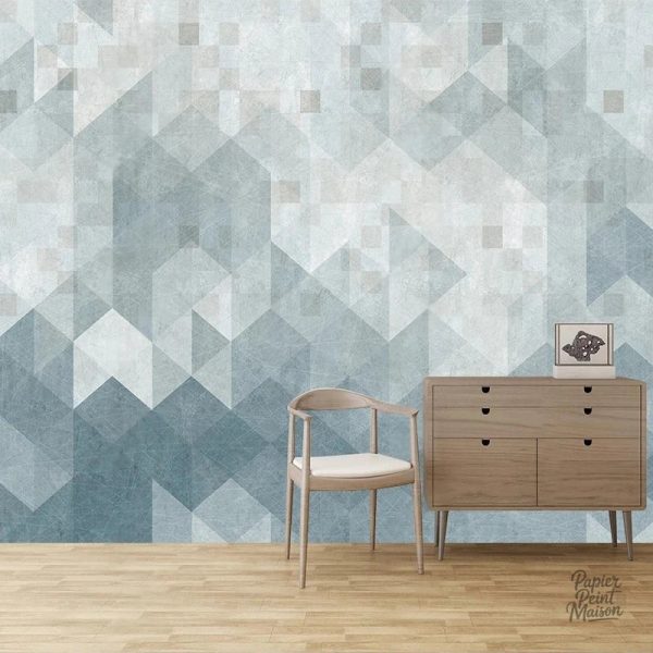 papier-peint-chambre-graphique-1 Papier peint graphique pour chambre, design géométrique moderne
