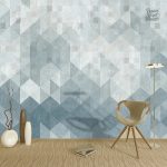 Décoration murale graphique, papier peint chambre au style contemporain