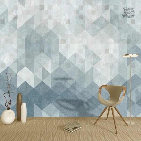 Décoration murale graphique, papier peint chambre au style contemporain