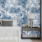 Papier peint tropical avec motifs de feuillage vibrant