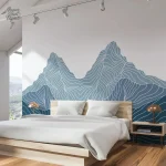 Papier peint montagne pour chambre, design naturel apaisant