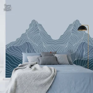 Décor mural paysage montagneux, ambiance relaxante pour intérieur