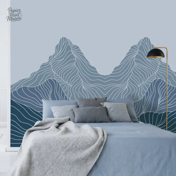 Décor mural paysage montagneux, ambiance relaxante pour intérieur