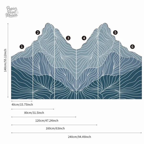 Fond mural inspiré des montagnes, style contemporain et élégant