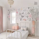 Papier peint pour chambre de petite fille, design coloré et joyeux