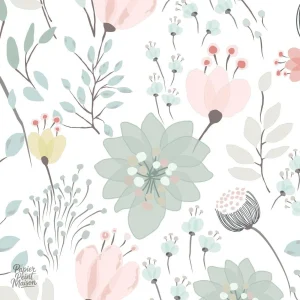 Papier peint enfant, motifs ludiques pour décoration féminine