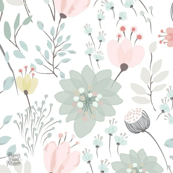 Papier peint enfant, motifs ludiques pour décoration féminine