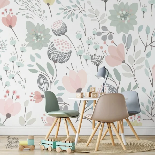 Décoration murale chambre fille, ambiance douce et colorée