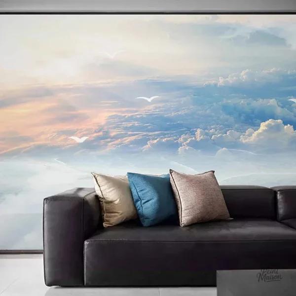 Papier peint nuage pour chambre à coucher tranquille