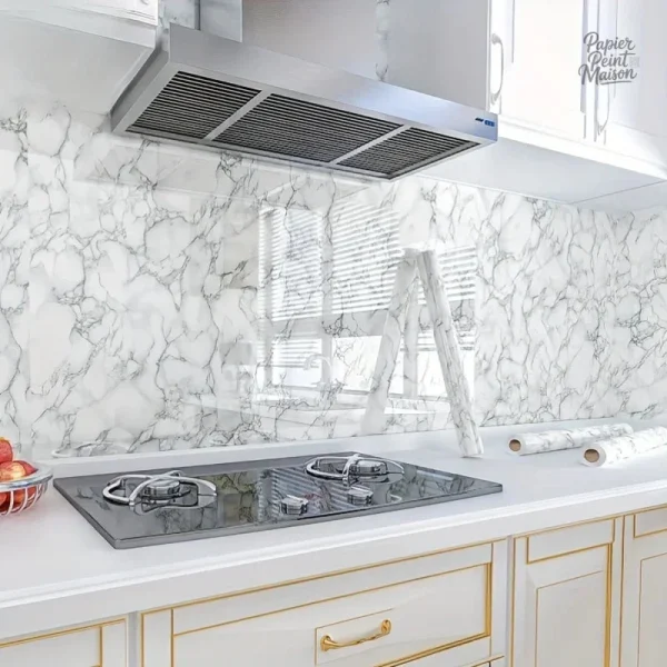 Papier peint marbré pour cuisine