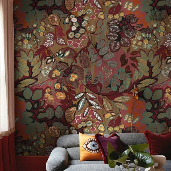 Papier peint végétal déco avec motifs naturels élégants