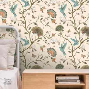 Papier peint aux motifs botaniques élégants