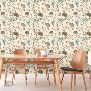 Papier peint décoratif avec motifs de feuilles