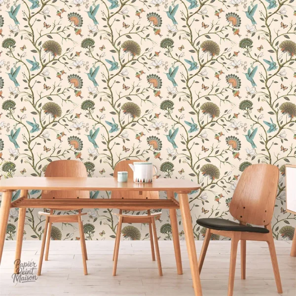 Papier peint décoratif avec motifs de feuilles