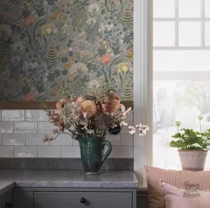 Papier peint floral aux motifs végétaux élégants
