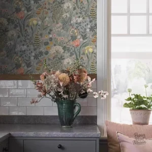 Papier peint floral aux motifs végétaux élégants