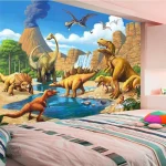 Papier Peint Dinosaure 3D pour une décoration ludique