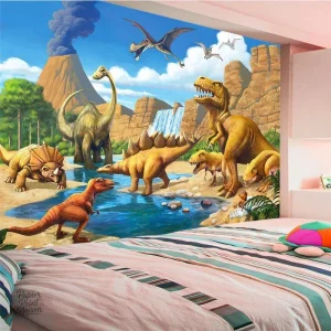 Papier Peint Dinosaure 3D pour une décoration ludique