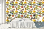 Motifs de dinosaures sur papier peint bébé