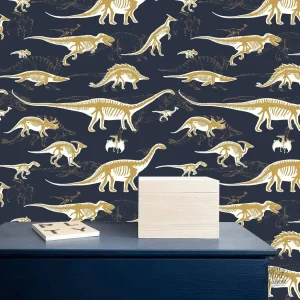 Papier peint vinyle motifs dinosaures colorés