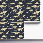 Papier peint vinyle avec design de dinosaures amusants