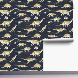 Papier peint vinyle avec design de dinosaures amusants