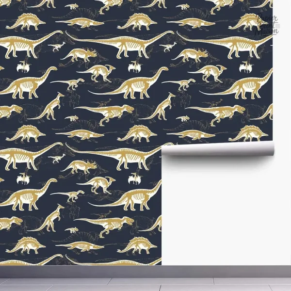 Papier peint vinyle avec design de dinosaures amusants