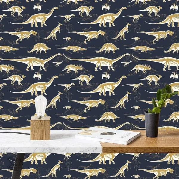 Décoration murale d'intérieur avec dinosaures en papier peint